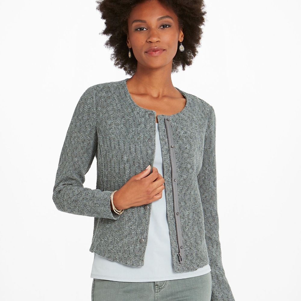 Nic+Zoe Women's Falls Night Jacket in Olivewood Size L